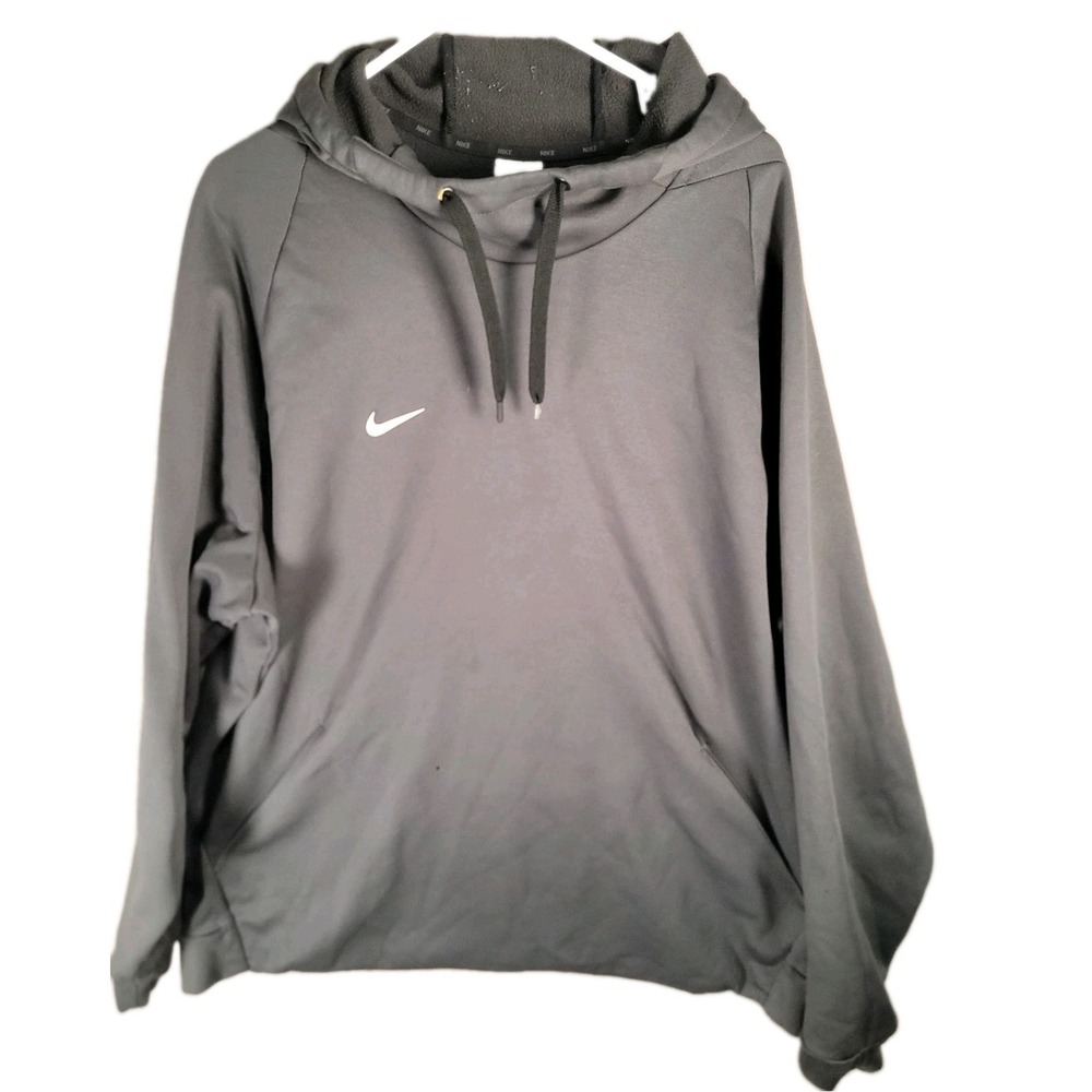 Nike Therma Hoodie Mens 3XL Big and Tall Gray Dri-FIT Swoosh Fleece Sweatshirt